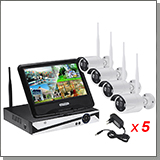 Беспроводной комплект видеонаблюдения на 4 камеры 5MP с монитором - Kvadro Vision Optimus Street - 5.0R (Lux)